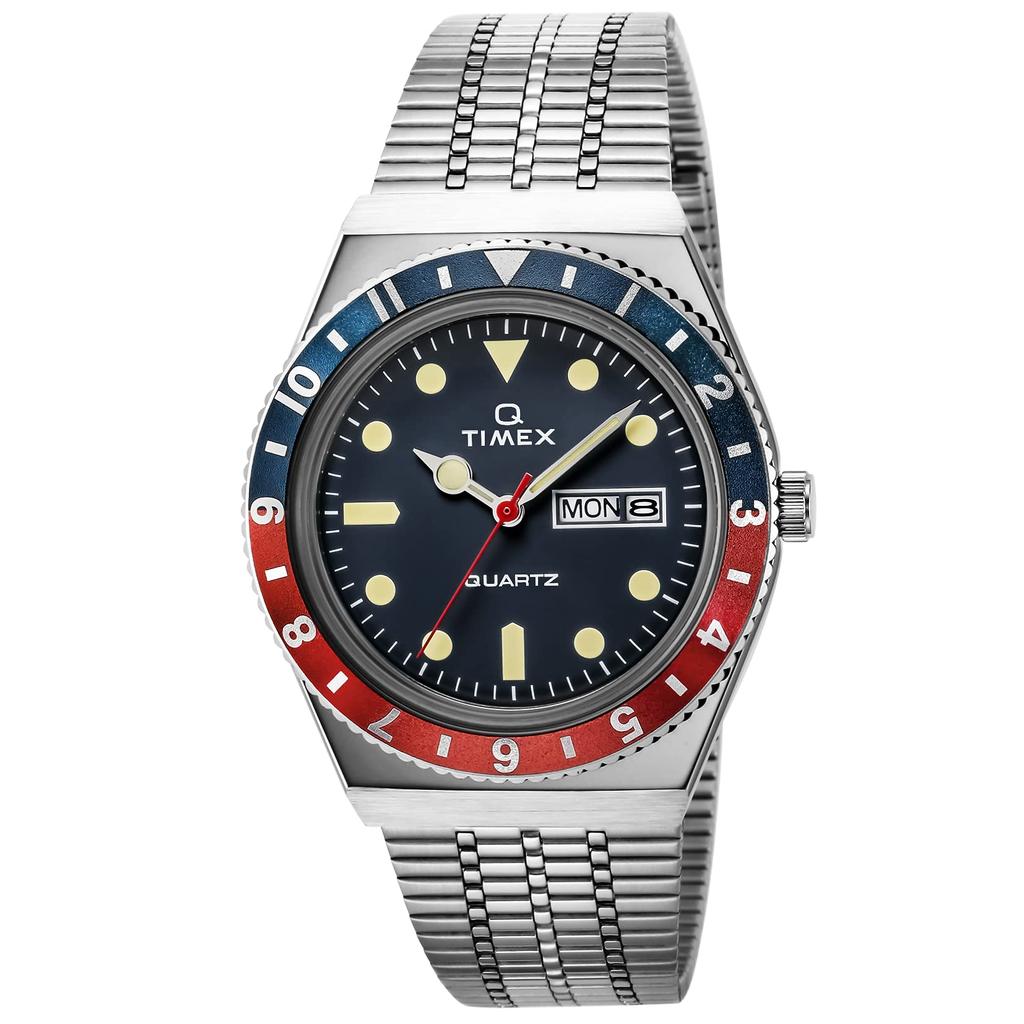 TIMEX Men's Q Watch, Blue and Red, TW2T80700 [Parallel Import]