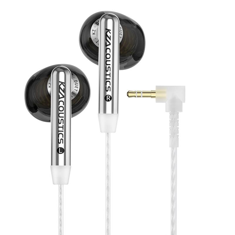 KZ Duet Earphone HIFI Bass Earbud Quad-Core Dual Dynamic Driver Units Headset HD Dual-Mic Array Detachable Design