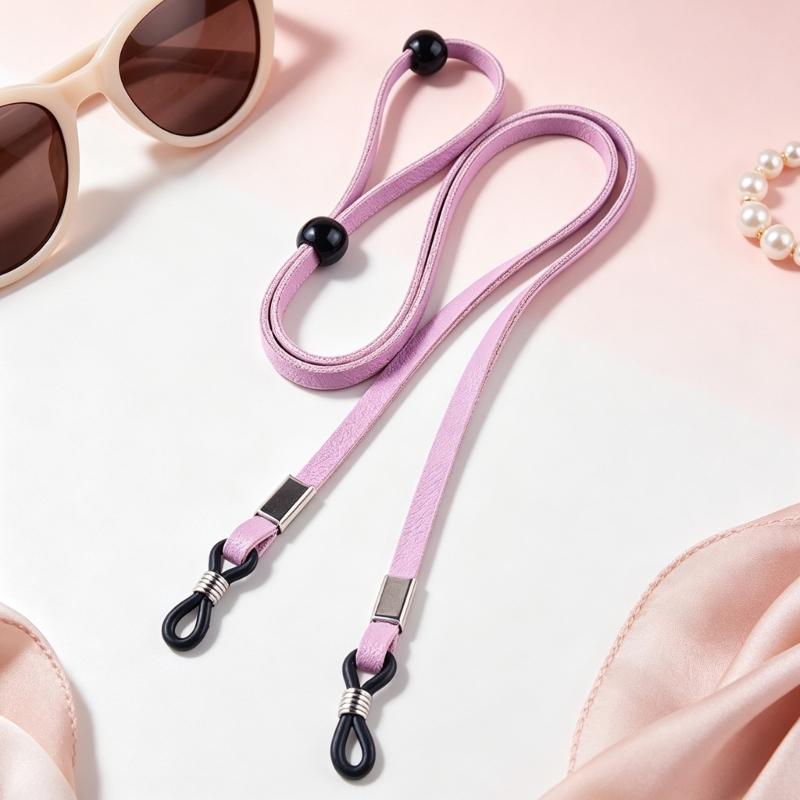 Glasses Holder Cord with Two Temple Sleeves and Sliding Length Adjusters, Adjustable Neck Cord for Keeping Eyeglasses Nearby
