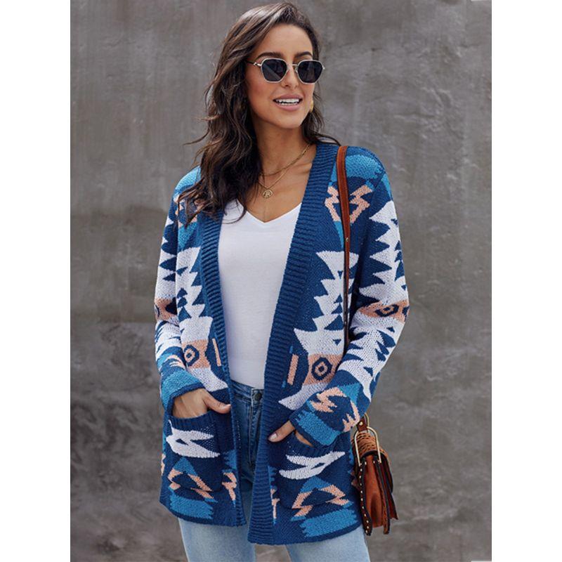 Fall and Winter New Arrival Long Sleeves Knitting Sweater Women 2024 European and American All-Matching Fashion Mid-Length Sweater Cardigan Coat Women