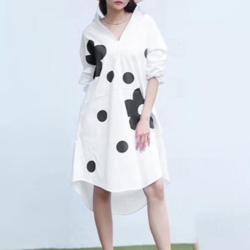 ZANZEA Women Casual Turn Down Collar Long Sleeve Floral Print Loose Shirt Dress