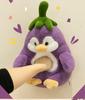 Transformable Penguin Eggplant Plush Toy - Cute Gift for Girls