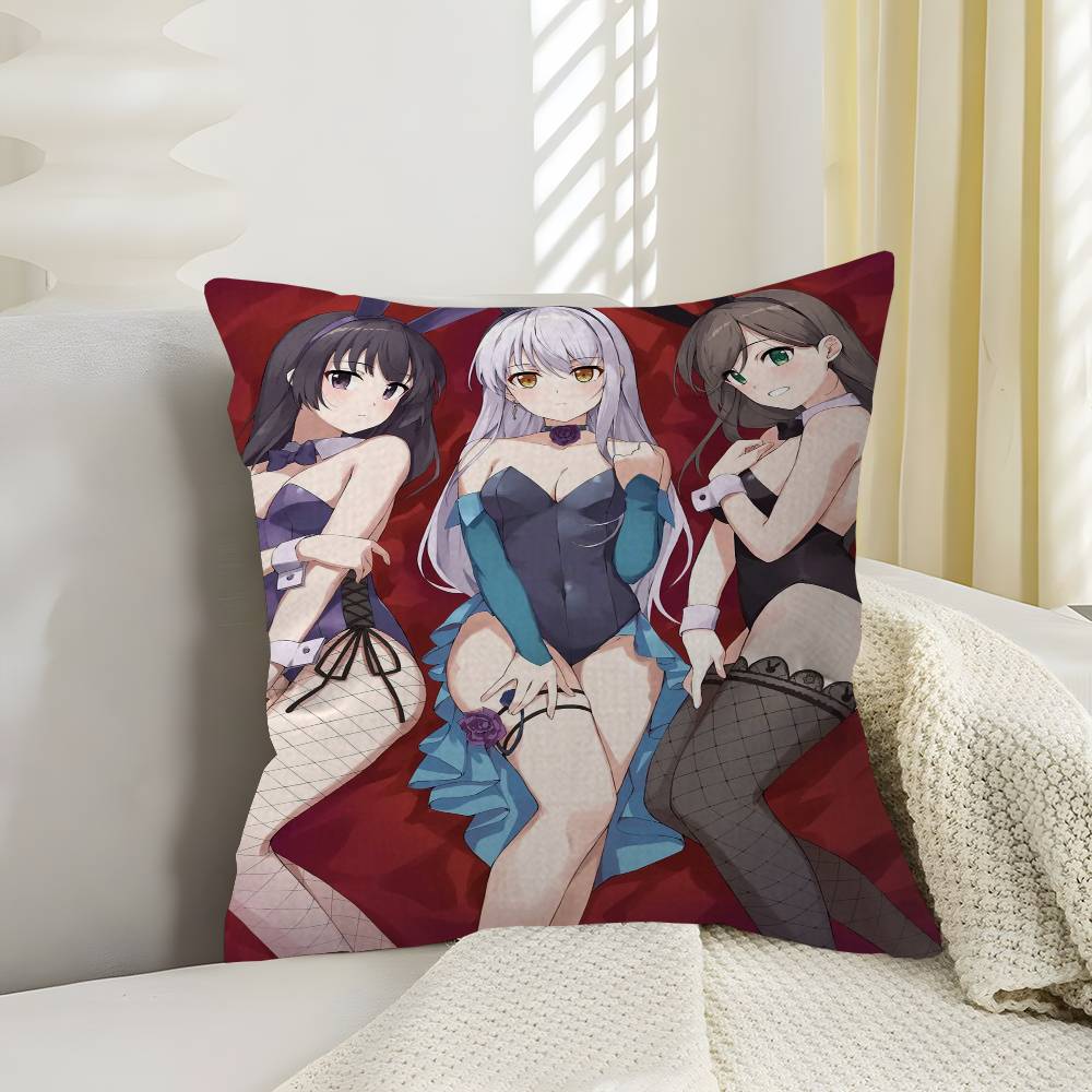 

BanG Dream! Anime Cushion Cover Pillowcase Upholstery Sofa Throw Pillow Home Decor Pillowcas 12x12Inch