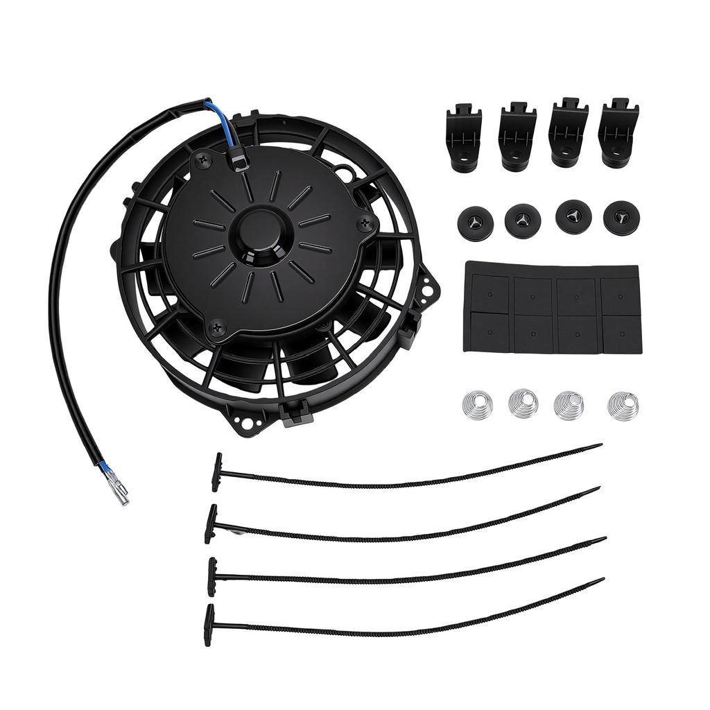 Elektrický chladicí tenký radiátorový ventilátor 156mm průměr Vysoký výkon 12V 80W motor s montážní sadou
