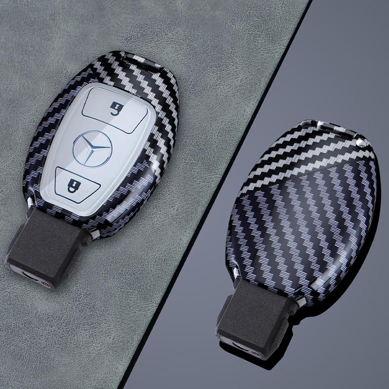 TPTRW1 2025 New Carbon Fiber Car Remote Key Case Cover Shell For Mercedes Benz A B C S Class AMG GLA CLA GLC W176 W221 W204 W205 Auto A