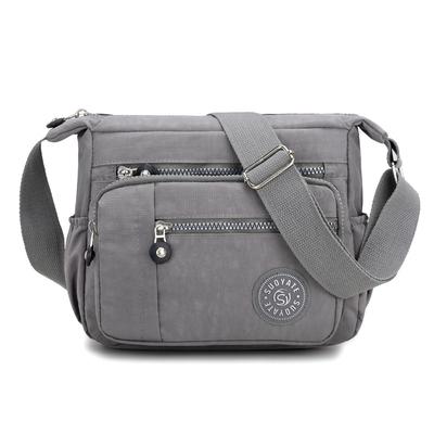 Bolsa Transversal de Nylon com Múltiplos Bolsos para Mulheres