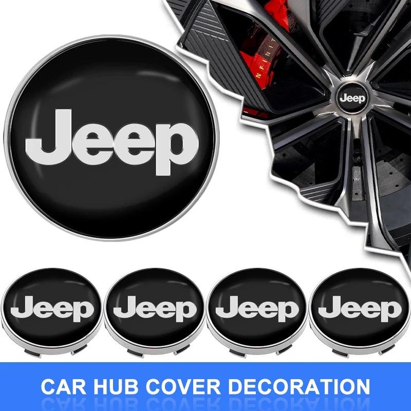 4Pcs Car Wheel Hub Center Caps Replacement Cover for Jeep Renegade Wrangler JK Grand Cherokee Compass Patriot Auto Accessories ALW1