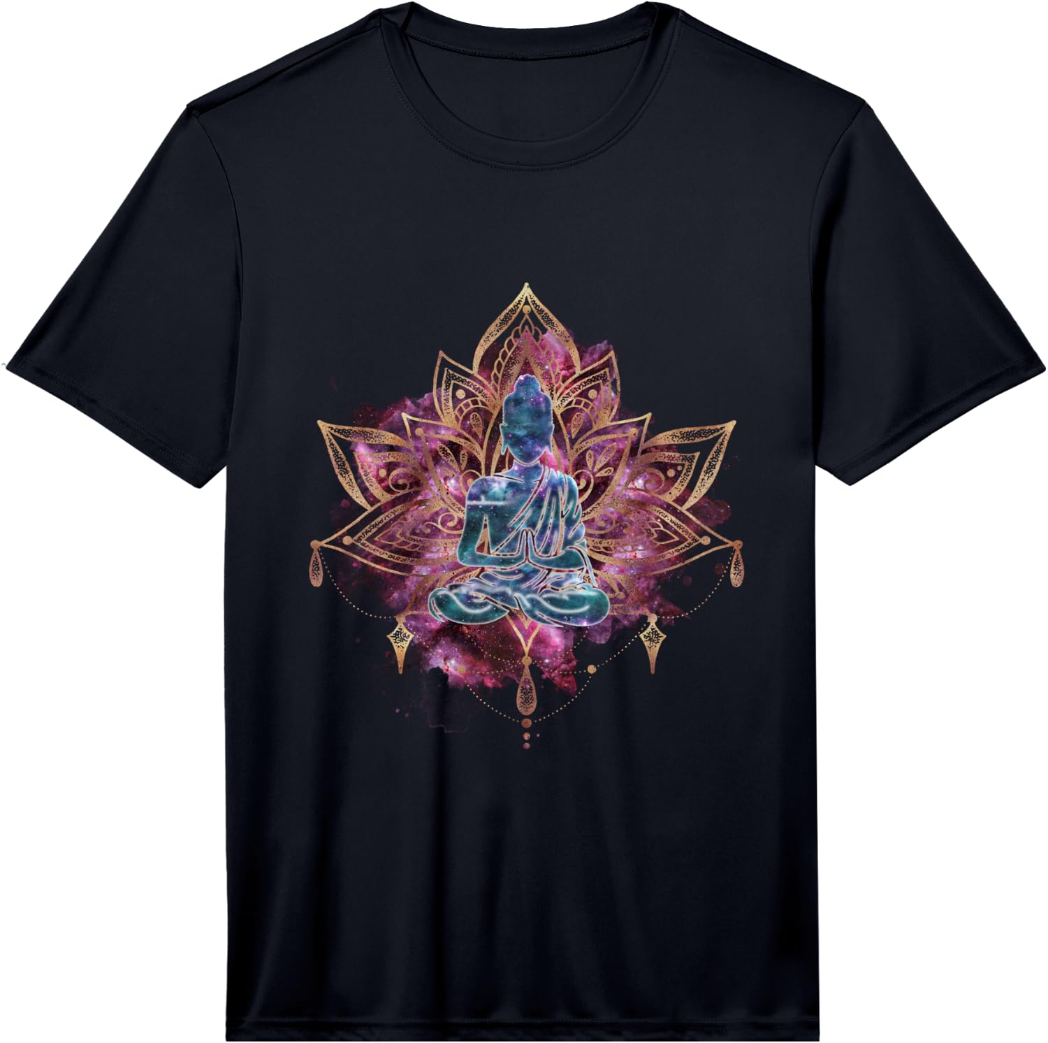 Spiritual Buddha in Lotus Flower Magic Meditation Yoga Pose Performance  Unisex T-Shirt S