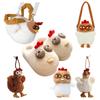Fur Chicken Ugly Hen Shape Plush Toys Cute Handbag Kawaii Chicken Pendant Keychain Doll Satchel Purse for Women Home Slippers