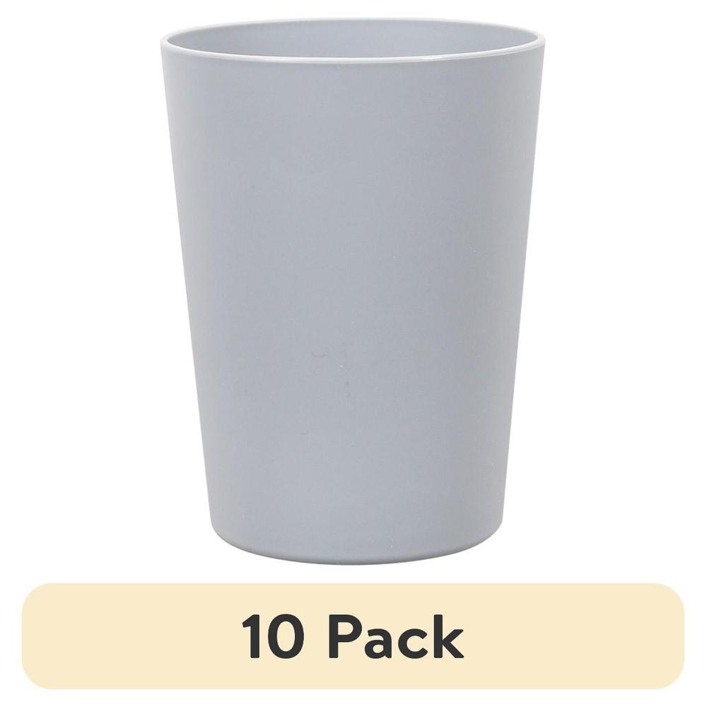

10 Pack 18oz Microwave Safe Plastic Tumblers Gray Durable Drinkware Lightweight Reusable Party Cups Essential Kitchen Supplies United States