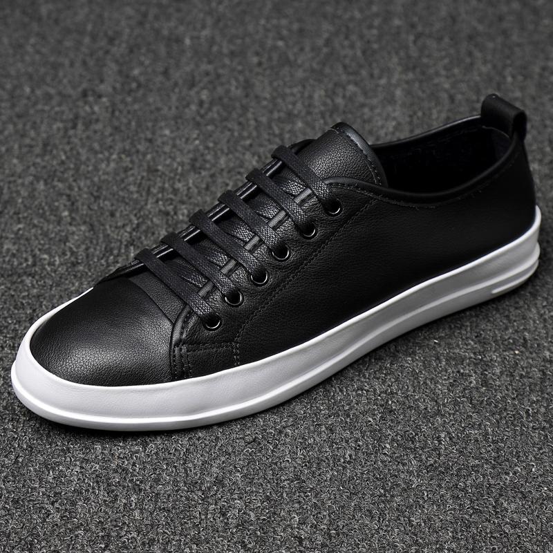 Pánské boty z pravé kůže pro volný čas, jednoduché bílé, s měkkou podrážkou, nízké, pro muže, do práce, na volný čas