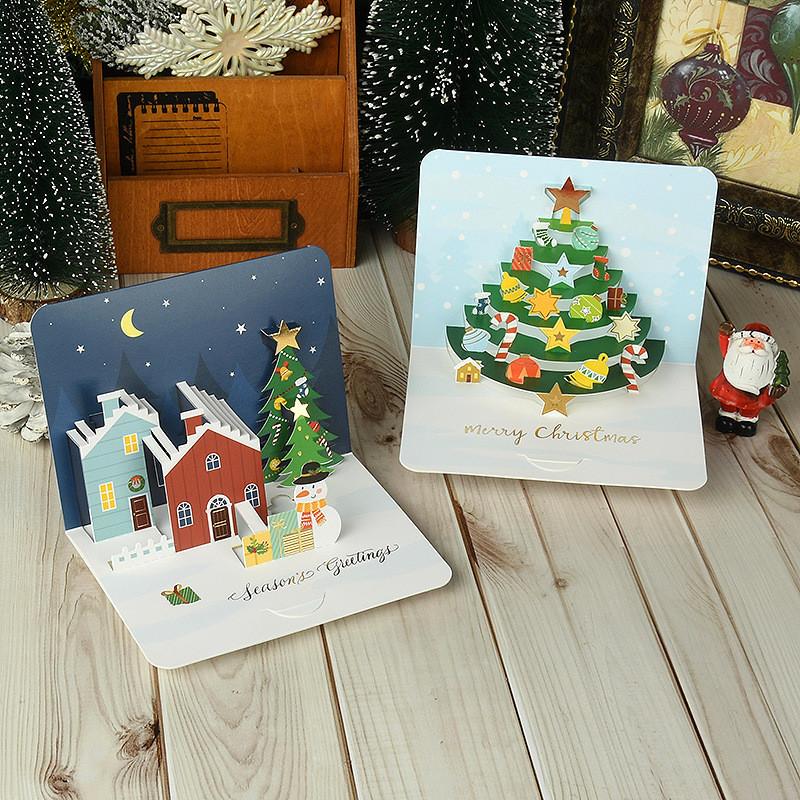 Christmas Card Paper Art With Gold Foil Embellishments For Holiday Celebration Decor