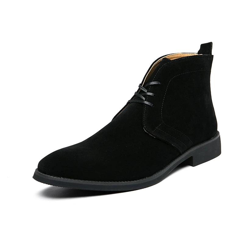 Fashion Golden Sapling Chelsea Boots Men's Retro Leather Shoes Casual Business Party Boot Men Leisure Formal Footwear Chaussures Hommes