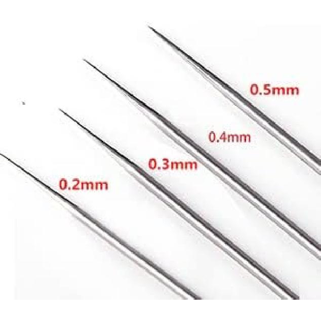 Uouteo Airbrush Needles Nozzle 0.2mm, 0.3mm,0.4mm, 0.5mm Airbrush Gun Nozzle Needle Tip Replacement Parts for Airbrush Gun