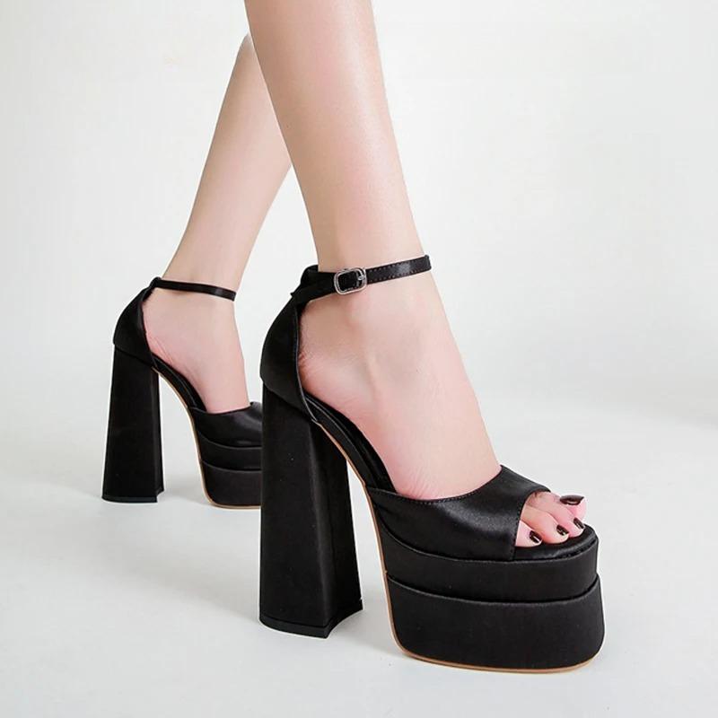 Fashion Women's Shoes Summer Mary Jane High Heel Pumps Fashion Waterproof Round Head Sandals for Women Footwear Brand High Quality Shoes