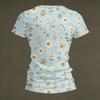 Women’s Casual V Neck Short Sleeve T Shirt Floral Print Loose Fit Lightweight Top for Daily Wear Vacation Office