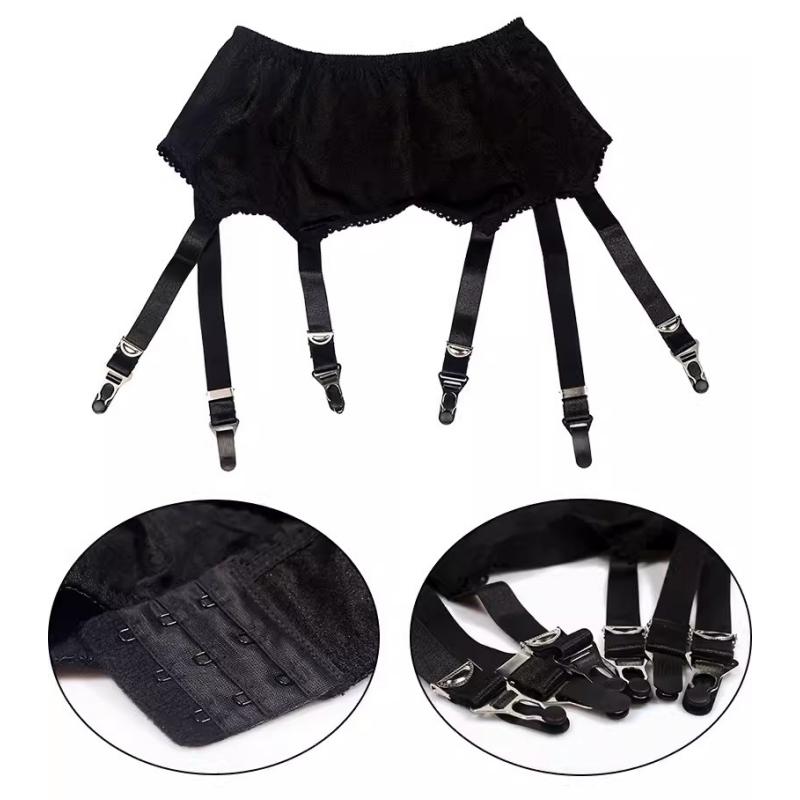 High Quality Back Hasp Shaper Garter Belt With Metal Buckles Women Sexy Oil Shiny PU Leather Underwear Adjustable Suspender Belt
