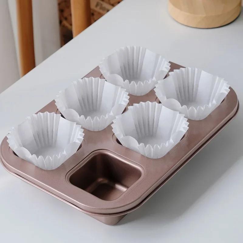 100pcs Square Cupcake Liners Baking Cups Pan Liners Paper Baking Cup For Cupcakes Cup Liners Party Supplies Pastry Tools