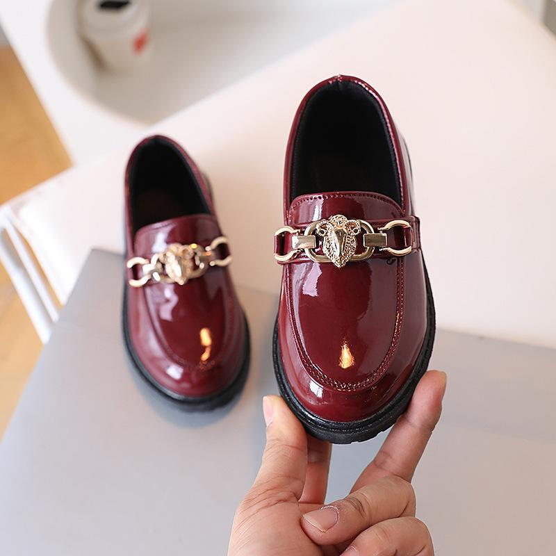 Children s Shoes Girls Autumn Princess Fashion Leather Shoes Kids Soft Sole British Style Black Student Performance Shoes 21