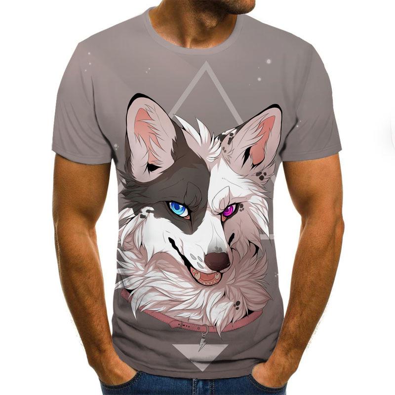Spring Summer Men's Women's Printed T-shirt Watercolor Cat Art 3D T-shirt Large Size Shirts