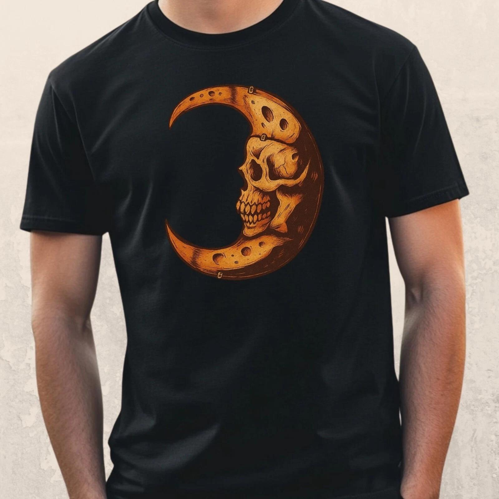 T-Shirt Herren Schädel Mond Motiv Baumwolle Größe S bis 5XL XXL