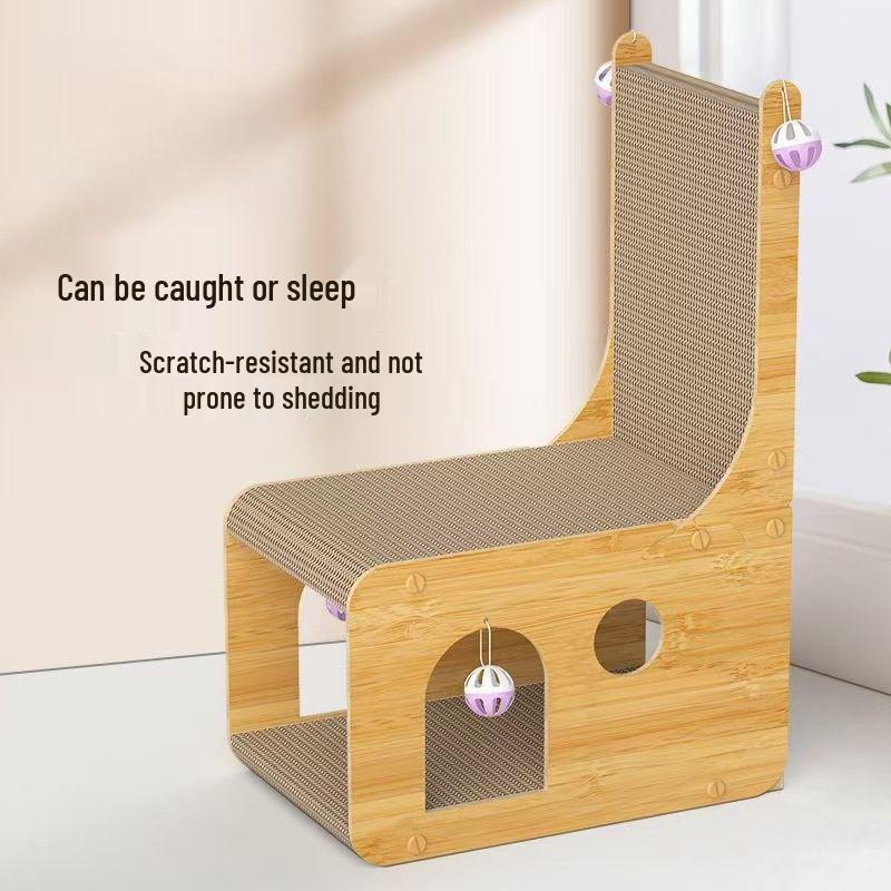 Cat Scratching Villa Sofa: Wear-Resistant, Non-Shedding, Double-Layer Corrugated Paper Cat House & Toy for All Seasons