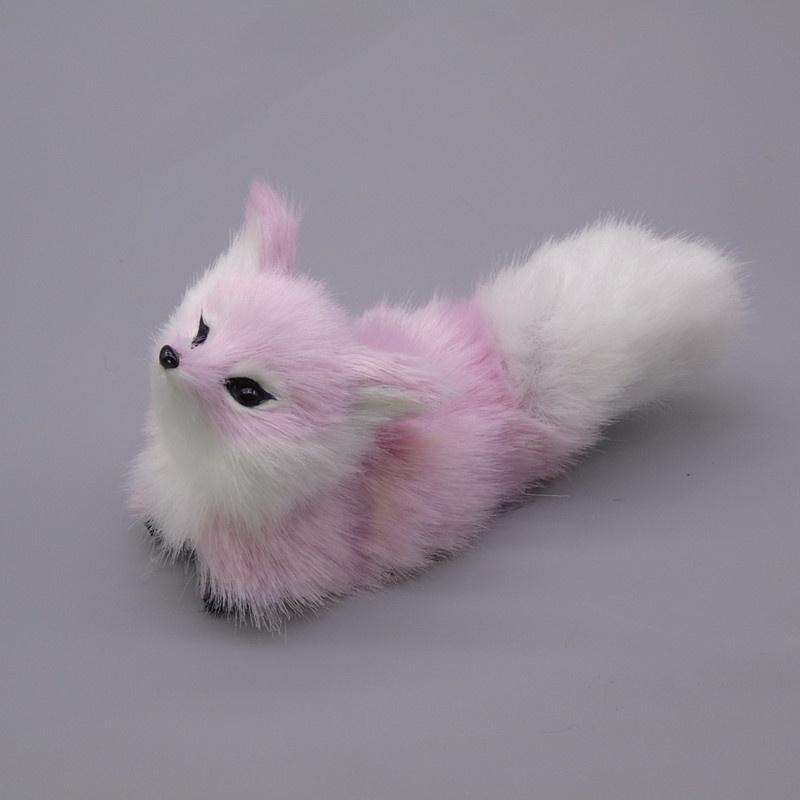Soft Squatting Mini Plush Simulation Fox Soft Lifelike Plush Stuffed Fox Doll Cute Colorful Animal Figurine Home Decor