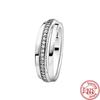 Classic 100% 925 Sterling Silver Princess  Crown Sparkling Love Heart  Rings Women Engagement Jewelry Anniversary