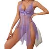 European & American Lace Mesh Camisole Nightgown - Sexy See-Through Lingerie for Women