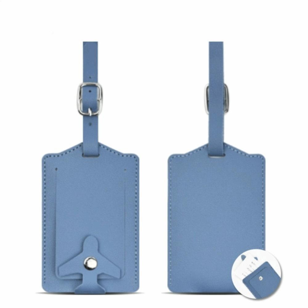 Durable PU Leather Luggage Tag Airplane Buckle Thickened Suitcase Label Flip Cover Anti Lost Boarding Pass Luggage
