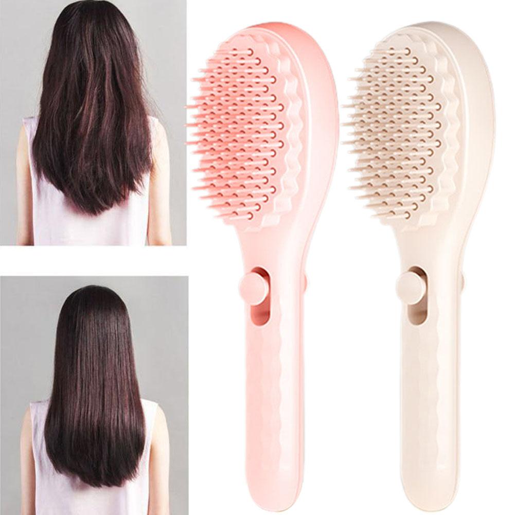 Self-Cleaning Hair Brush Anti-Static Massage Comb Retractable Massager Brushes Combs Tool Rotat D0X1