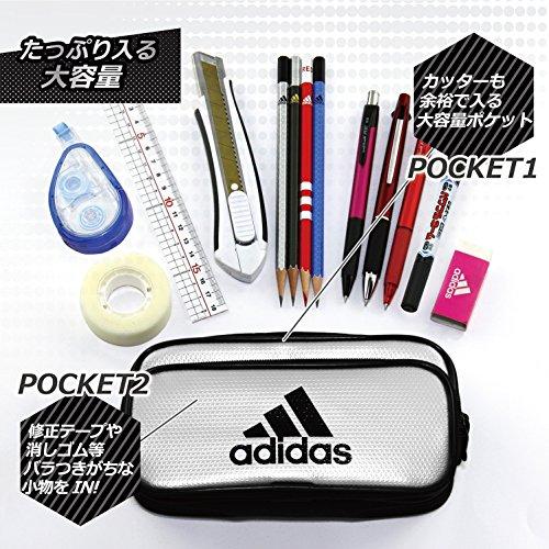 Mitsubishi Pencil Adidas Federmäppchen AI04 Silber Gold Emaille Doppel pocket PT1500AI04S24