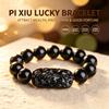 Pi Xiu Obsidian Schwarz Stein Perlen Männer Frauen Armband Reichtum und Glück Armbänder Chinesischen Stil Schmuck Geschenk