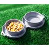 New pet folding double bowl cat bowl dog bowl outdoor portable pet bowl