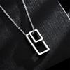 New Titanium Steel Necklace Rectangular Pendant Versatile Accessories