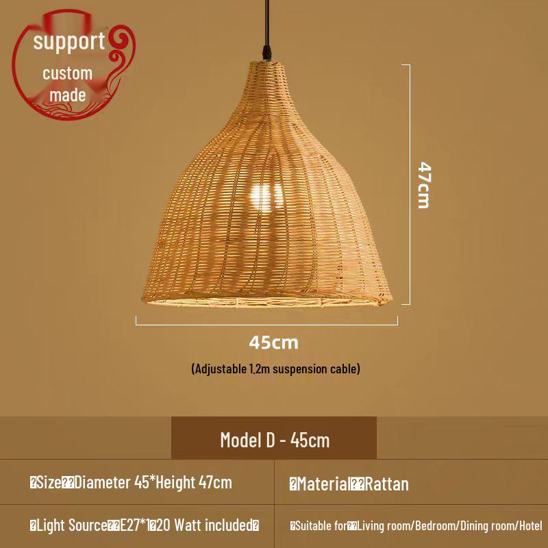 Bamboo Weaving Pendant Lamp - Zen Tea Room & Restaurant Lighting, New Chinese Style Rattan Lantern