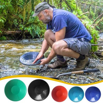 Manual Panning Pan Heavy Duty Three Riffles Rare Metal Prospecting Pan Portable