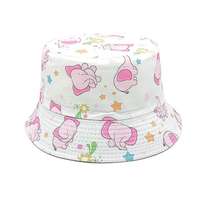Spring and Summer Polyester Cartoon Print Bucket Hat Outdoor Travel Sun Cap For Boy and Girl 82