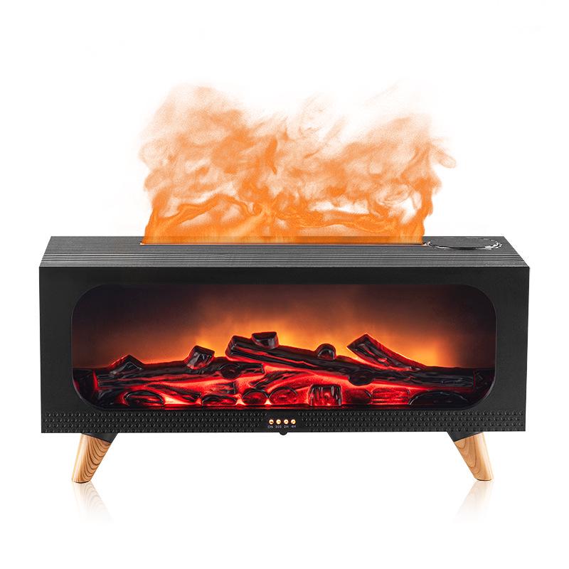 USB Simulated Fireplace Flame Humidifier & Night Light for Home & Bedroom