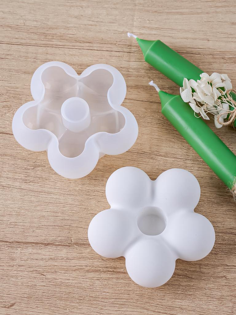 DIY Niedlicher Wolken-Blumen-Kerzenhalter Silikonform Handgemachtes Kerzenständer-Ornament Gipsform Harz-Handwerk Gießen Heimdekor