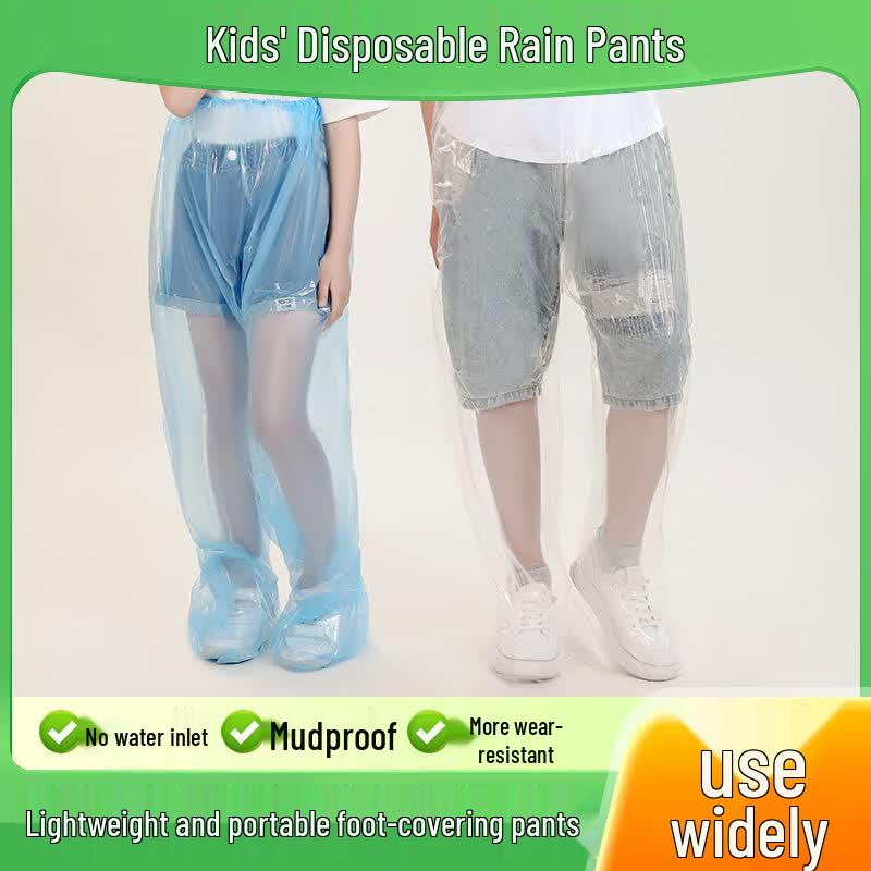Kids' Disposable Rain Pants with Shoe Covers