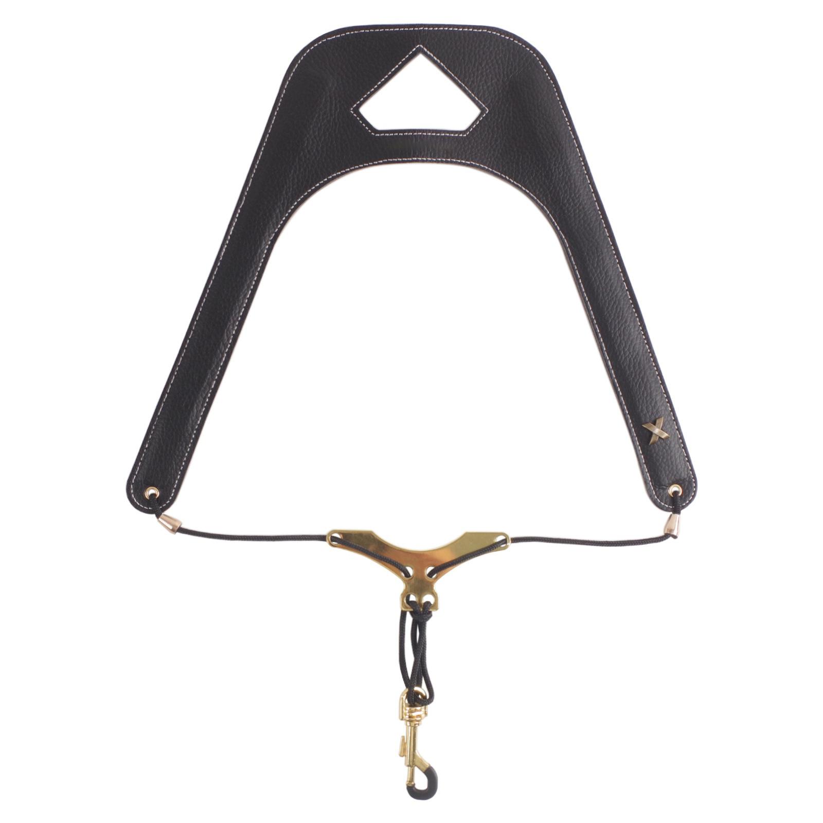 

Saxophone Leather Harness Double Shoulder Belt Adjustable Neck Straps Saxophone Part for Personality Music Expression 1
