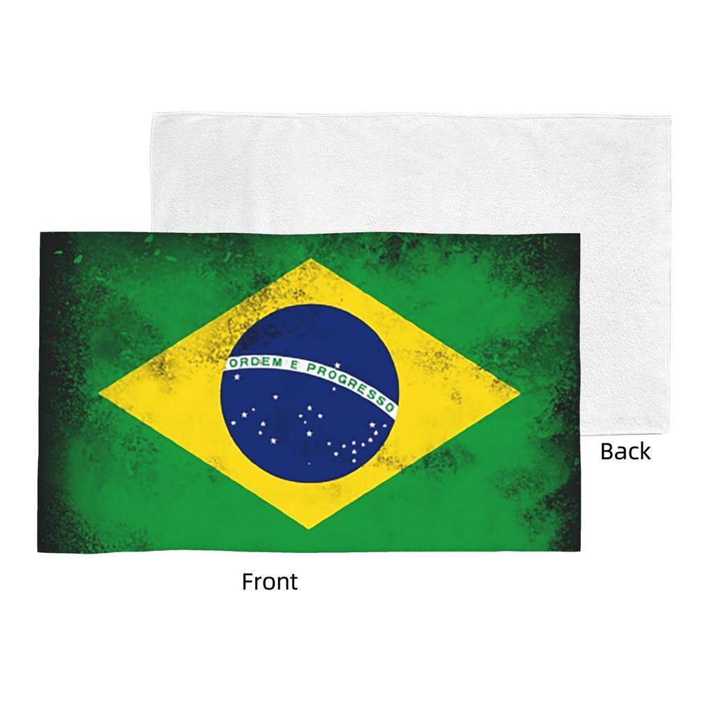 Brasilien Fahne Weiches Gesichtstuch Schnelltrocknend Pool Bad Baumwolltücher Saugfähig