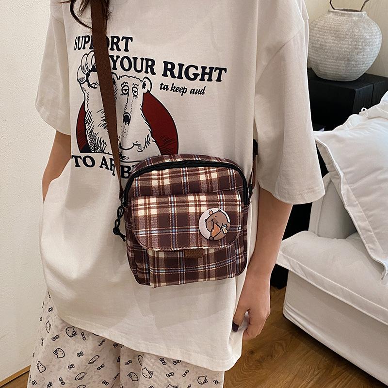 

Шерстяная клетчатая ретро маленькая квадратная сумка нишевая повседневная сумка через плечо сумка-мессенджер популярная сумка