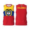 Kolumbien Flagge Herren Basketball Sport Laufen Fitness Multifunktions Ärmelloses T-Shirt Exklusiv Benutzerdefinierter Name Nummer
