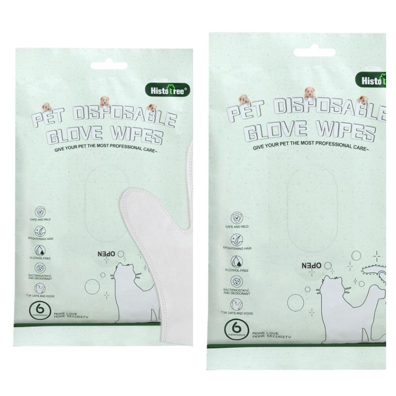 Tierpflegehandschuh Einweg-Feuchttücher für Hunde und Katzen 6er-Pack
