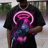 Men's T-Shirt 3d Animation Character Print Short Sleeve Tee For Men Fashion Street Man Clothing Loose Oversized T-Shirt Top