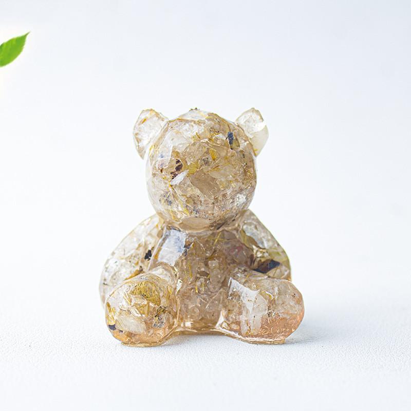 Crystal Resin Art Miniature Bear Desk Decor For Office And Home Gift Ideas