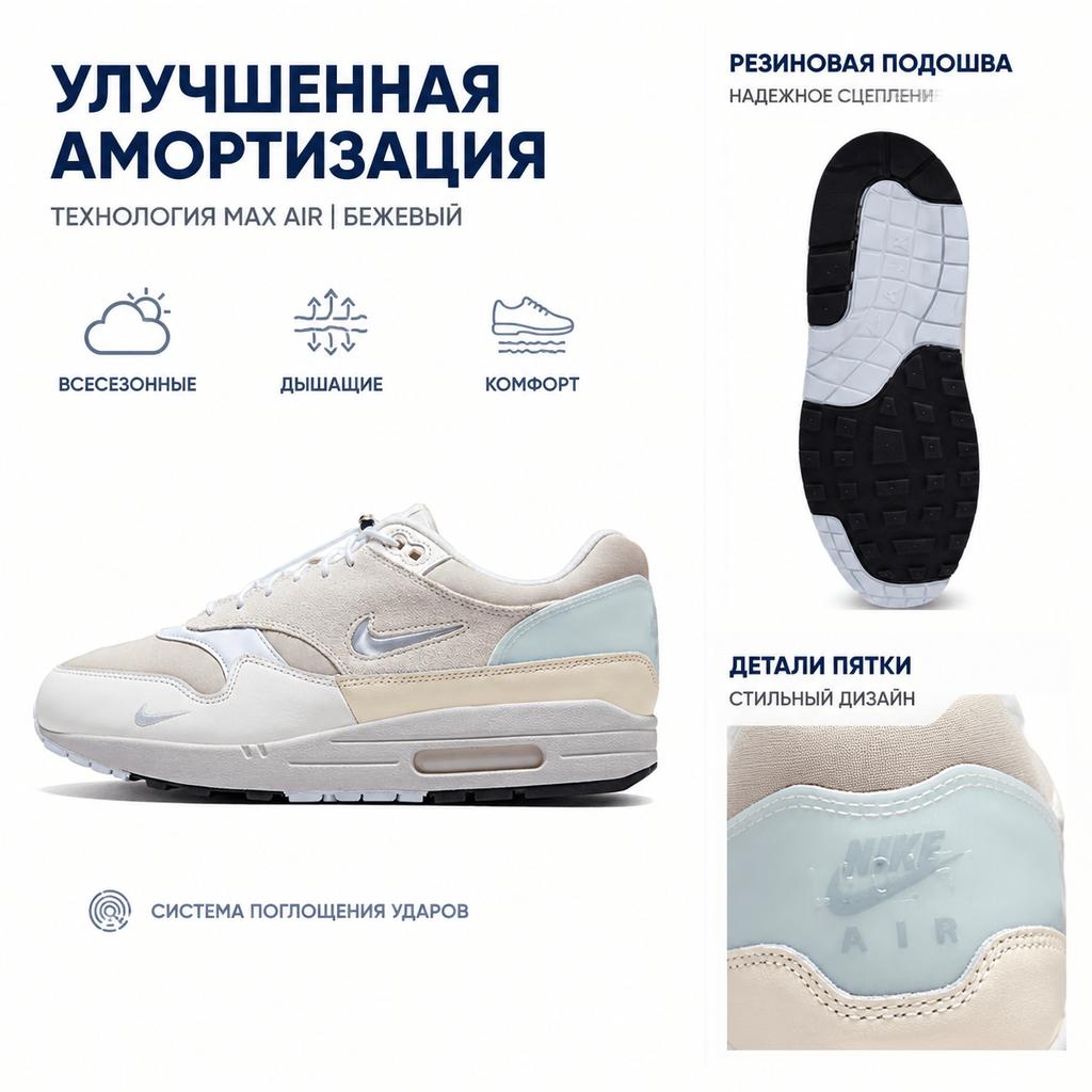 Nike Air Max 1 Premium Hangul Day Unisex Sneakers White Summit-White Sail DZ5317-121