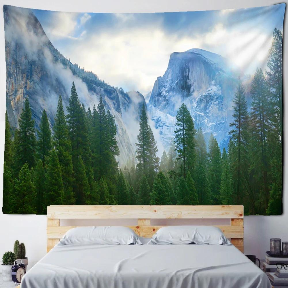Mountain And River Impression Painting Tapestry Wall Hanging Psychedelic Hills Natural Scenery Witchcraft Hippie Home Decor